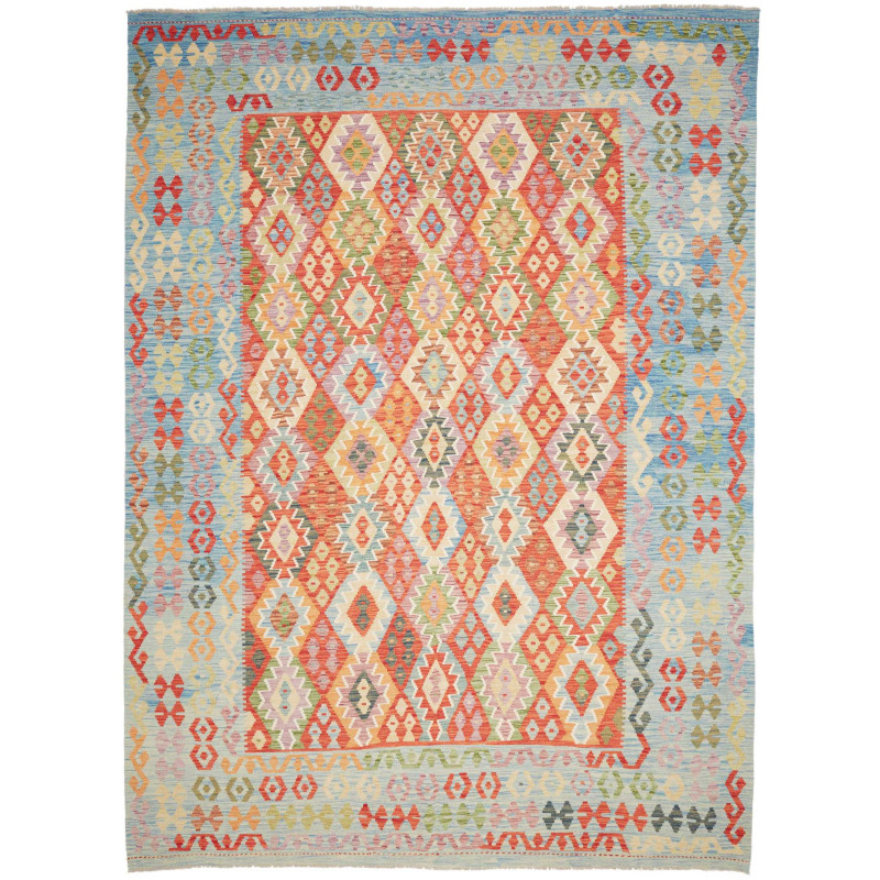 Rug Kilim Afghanistan 256x353 Light Blue Coral