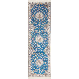 Tappeto Originale Nain 6la Persia 90x309 Blu Bi