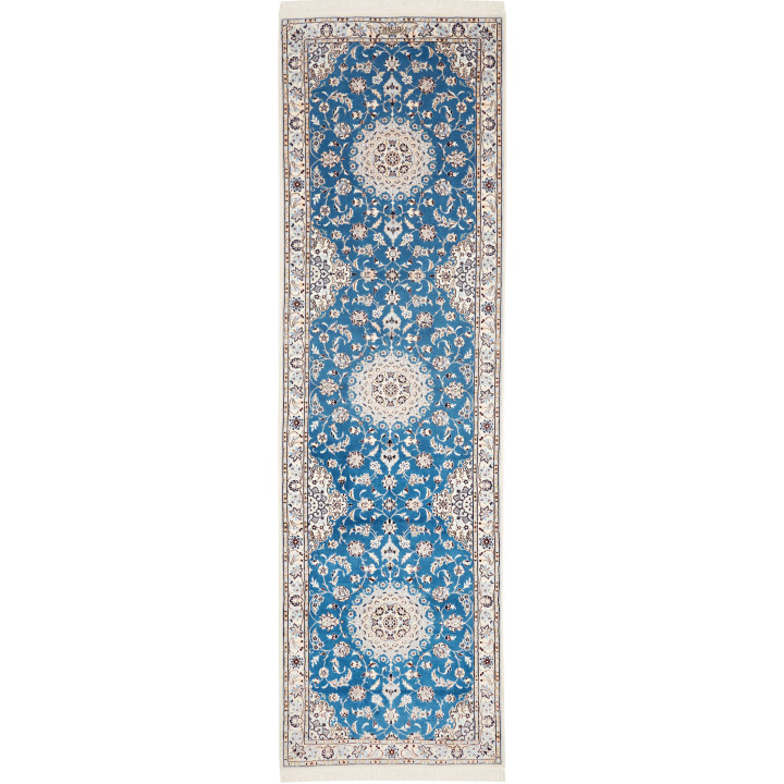 Tappeto Originale Nain 6la Persia 90x309 Blu Bi