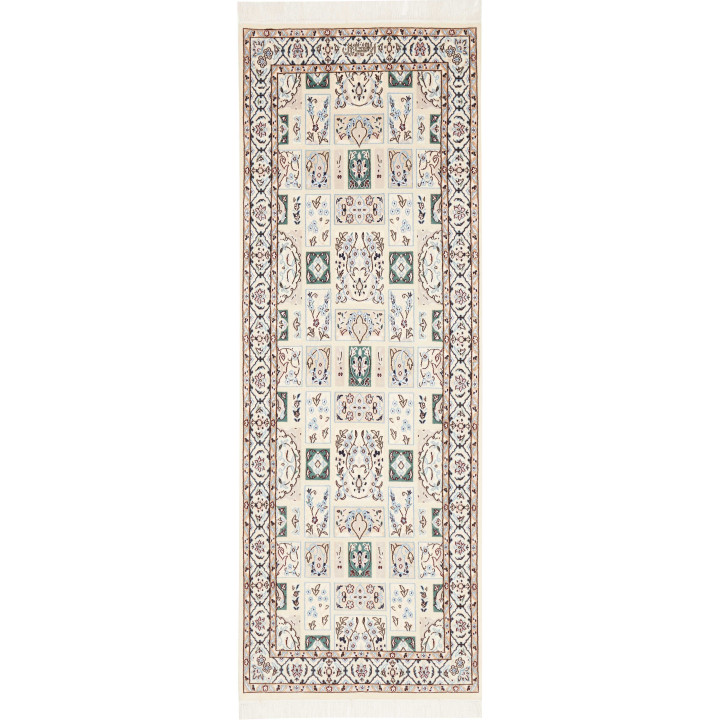 Hand Made Rug Nain 6la Persia 67x190 Ivory Blue