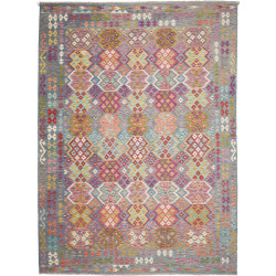 Rug Kilim Afghanistan 264x360 Grey Blue Pink Fu