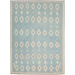 Rug Kilim Afghanistan 266x352 Blue Azure Cream