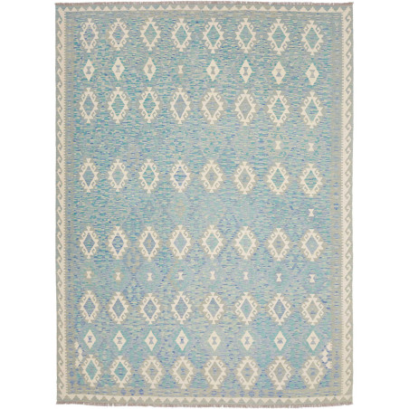 Rug Kilim Afghanistan 266x352 Blue Azure Cream