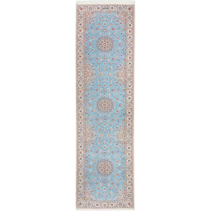 Tappeto Originale Nain 6la Persia 85x311 Celest