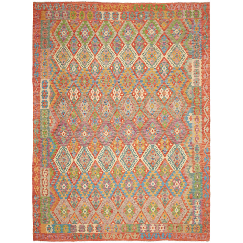 Rug Kilim Afghanistan 257x346 Orange Red Teal Y