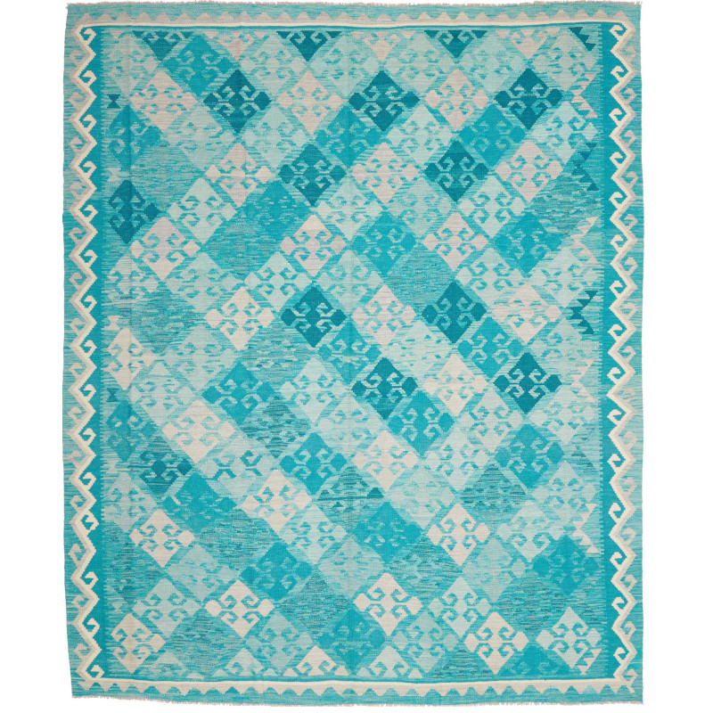 Rug Kilim Afghanistan 242x297 Light Blue Turquo