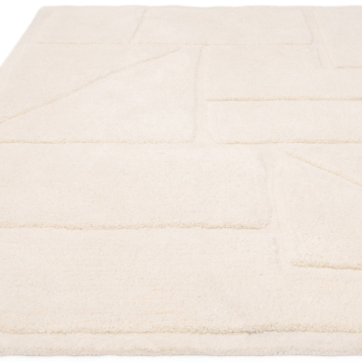 Tappeto Horizon geometrico beige chiaro e panna