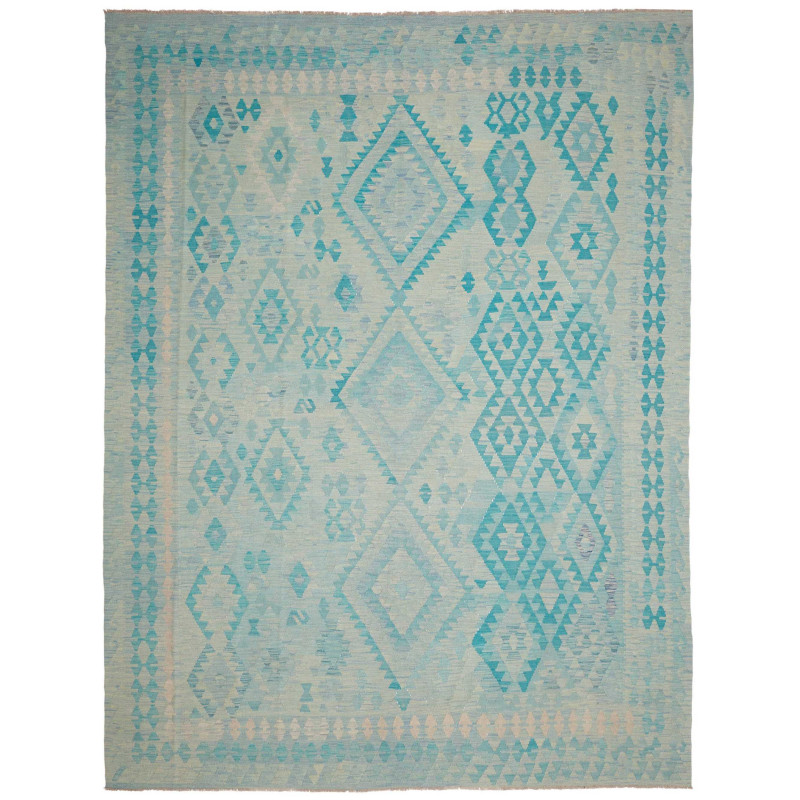 Rug Kilim Afghanistan 253x337 Aqua Turquoise Pa