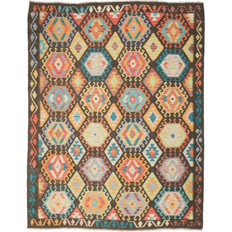 Rug Kilim Afghanistan 178x226 Dark Brown Multic