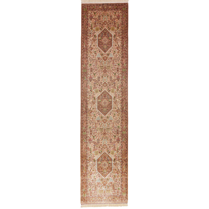 Tappeto Originale Ghom Seta Persia 70x298 Rosso