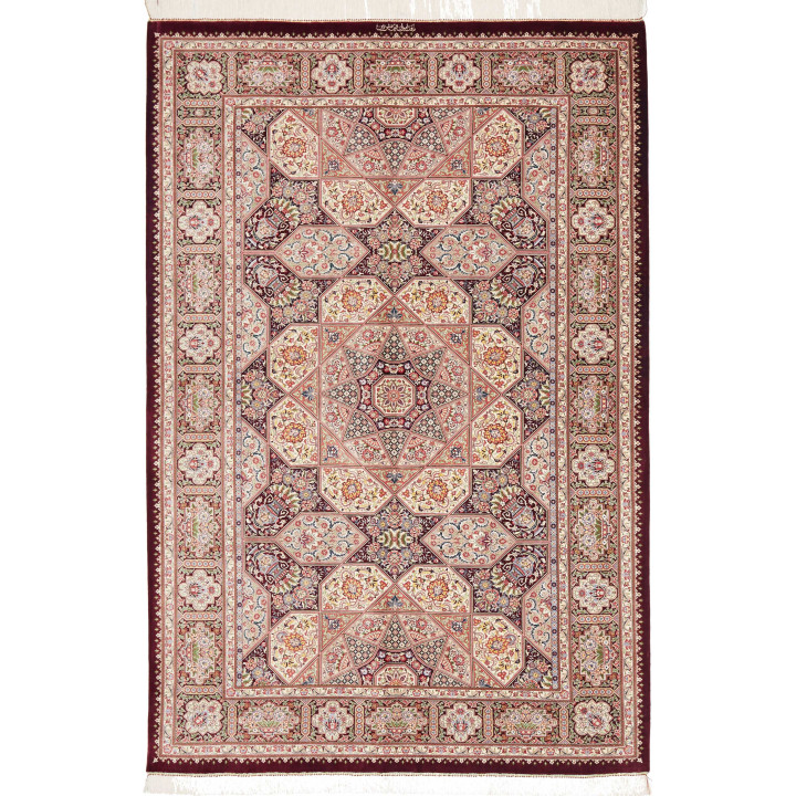 Tappeto Originale Ghom Seta Persia 133x200 Bord