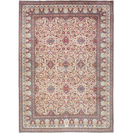 Hand Made Rug Kashan Persia 248x345 Ivory Red