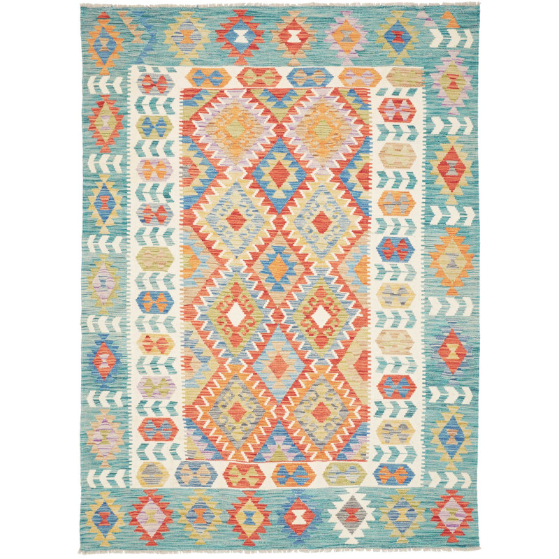 Rug Kilim Afghanistan 173x235 Teal Terracotta O