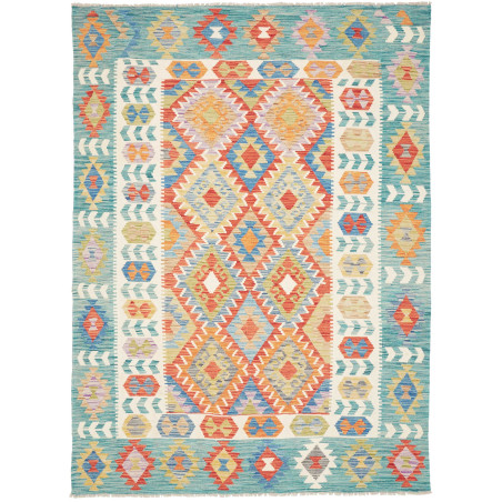 Rug Kilim Afghanistan 173x235 Teal Terracotta O