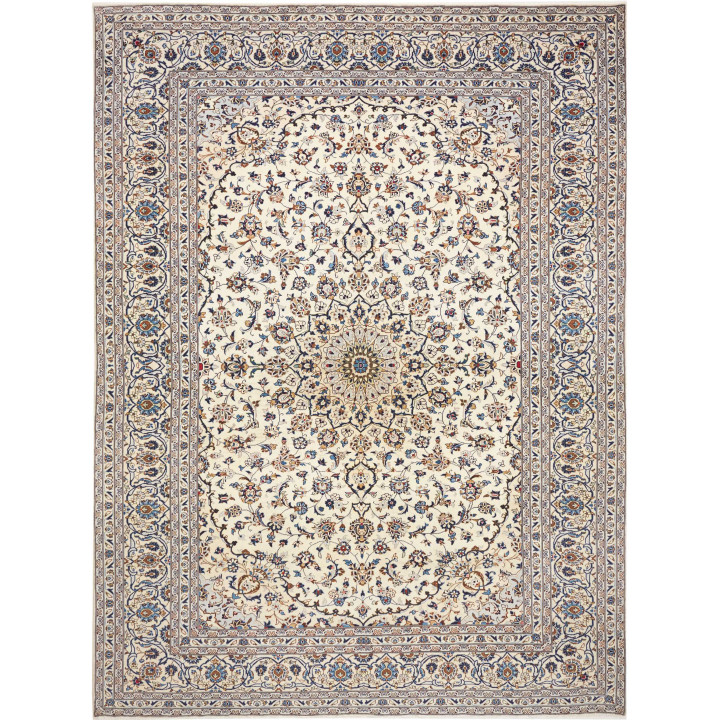 Hand Made Rug Kashan Persia 294x400 Ivory Blue