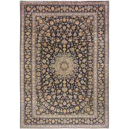 Hand Made Rug Kashan Persia 258x375 Dark Blue B