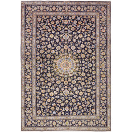 Tappeto Originale Kashan Persia 255x370 Blu Scu