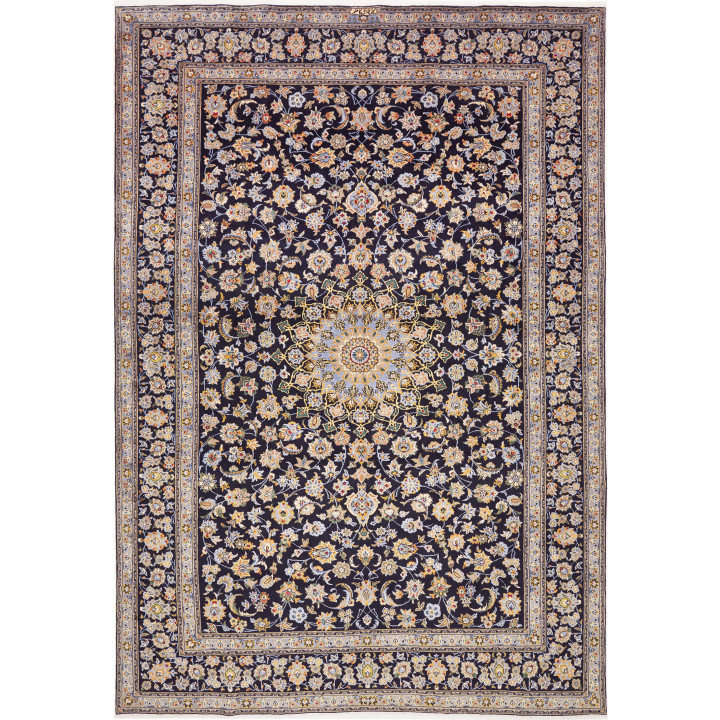 Tappeto Originale Kashan Persia 255x370 Blu Scu