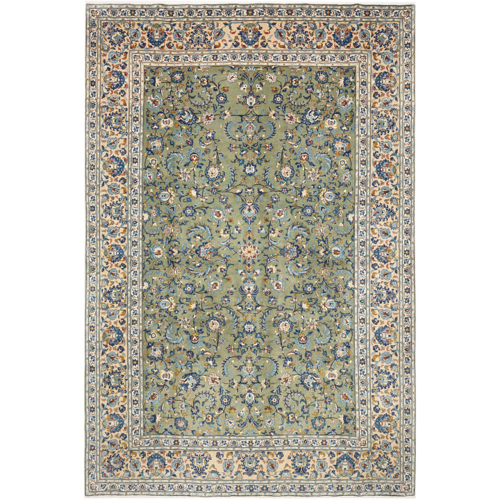 Hand Made Rug Kashan Persia 255x384 Sage Green
