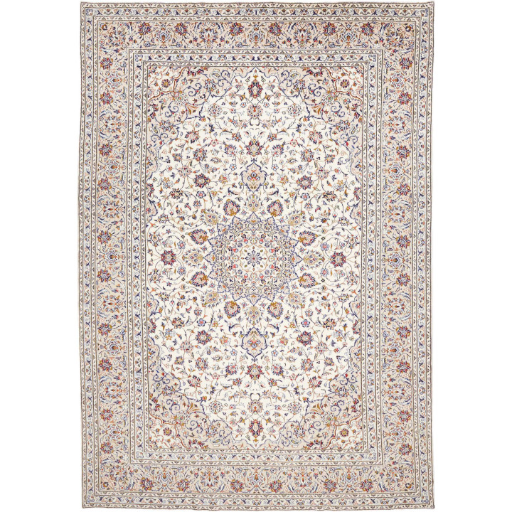 Hand Made Rug Kashan Persia 240x346 Ivory Dark
