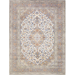Hand Made Rug Kashan Persia 258x347 Beige Blue
