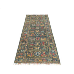 Rug Rubin Pakistan 76x237 Petrol Blue Ocher Rus
