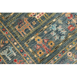 Rug Rubin Pakistan 76x237 Petrol Blue Ocher Rus