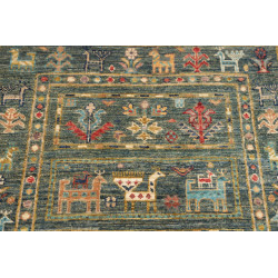 Rug Rubin Pakistan 76x237 Petrol Blue Ocher Rus