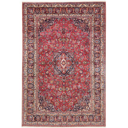 Hand Made Rug Mashad Persia 193x289 Red Dark Bl