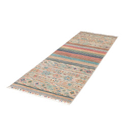 Rug Rubin Pakistan 80x243 Beige Blue Turquoise
