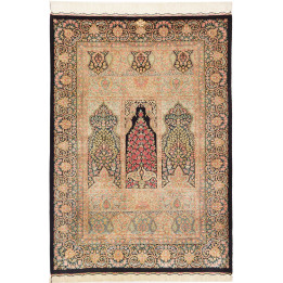 Tappeto Originale Ghom Seta Persia 82x118 Nero