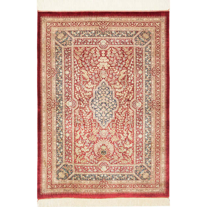 Tappeto Originale Ghom Seta Persia 80x117 Rosso
