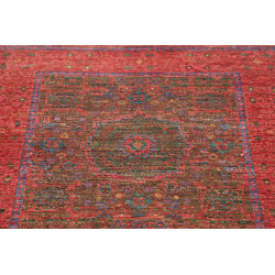 Rug Mamlouk Pakistan 83x236 Deep Red Olive Gree