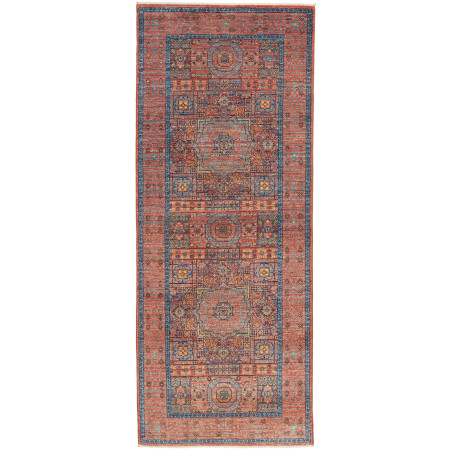 Rug Mamlouk Pakistan 79x204 Terracotta Blue Gol