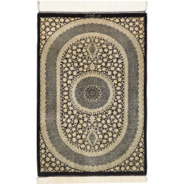 Tappeto Originale Ghom Seta Persia 61x91 Nero A