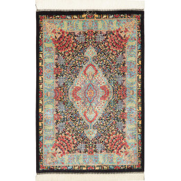 Tappeto Originale Ghom Seta Persia 61x91 Nero R