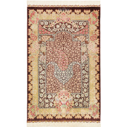Tappeto Originale Ghom Seta Persia 60x92 Marron