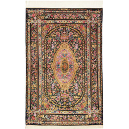 Tappeto Originale Ghom Seta Persia 100x151 Nero