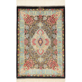 Tappeto Originale Ghom Seta Persia 60x91 Nero T