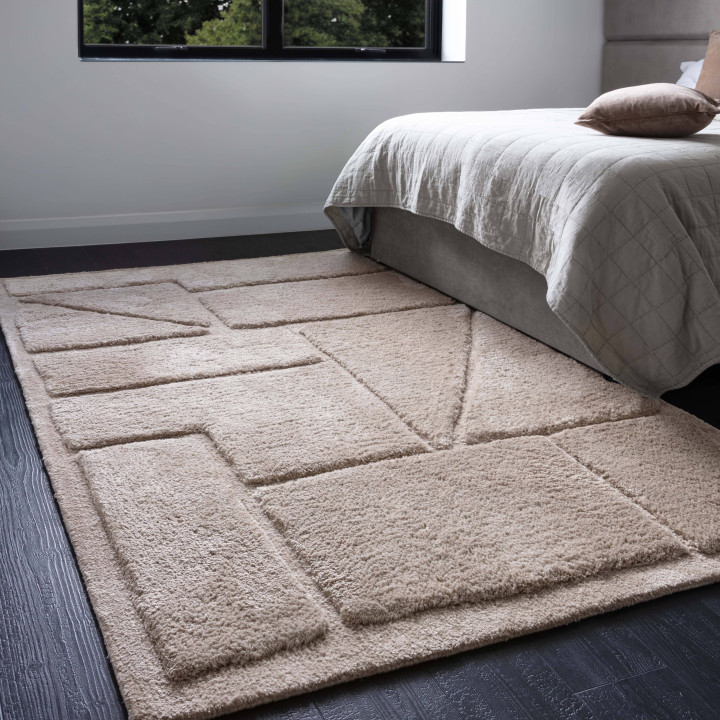 Tappeto Horizon geometrico tortora e beige chiar