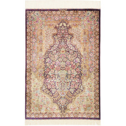Hand Made Rug Ghom Silk Persia 79x117 Purple Iv
