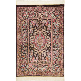 Tappeto Originale Ghom Seta Persia 80x120 Marro