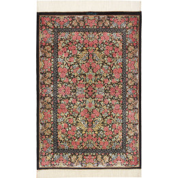 Hand Made Rug Ghom Silk Persia 78x119 Black Pin