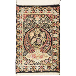 Tappeto Originale Ghom Seta Persia 57x88 Nero R