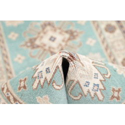 Rug Kazak Afghanistan 79x201 Turquoise Beige Bl