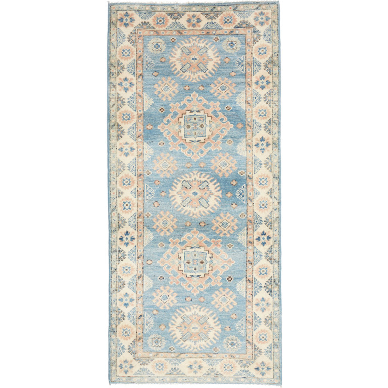 Rug Kazak Afghanistan 84x185 Light Blue Cream P