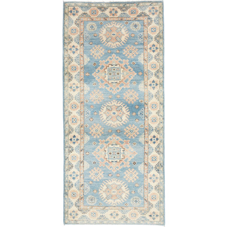 Rug Kazak Afghanistan 84x185 Light Blue Cream P