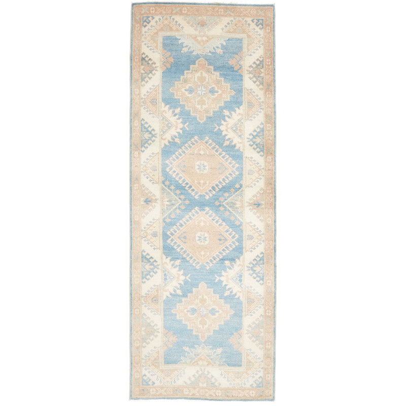 Rug Kazak Afghanistan 84x235 Light Blue Cream B