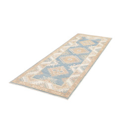 Rug Kazak Afghanistan 84x235 Light Blue Cream B
