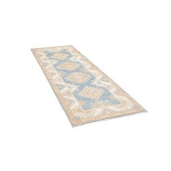 Rug Kazak Afghanistan 84x235 Light Blue Cream B